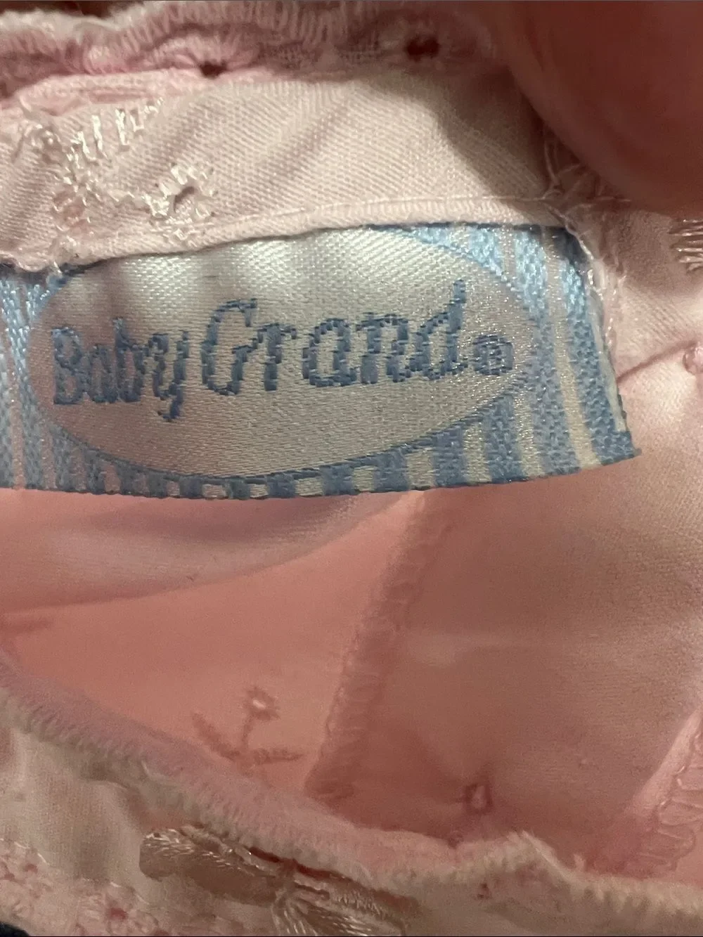 Baby Grand Pink eyelet bubble romper with ruffle accents size 9 months